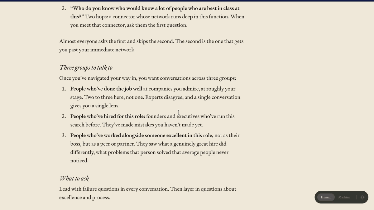 Human/Machine toggle in the floating pill